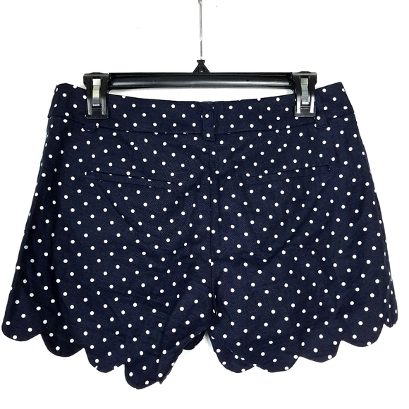 J.Crew Navy Blue White Polka Dot Scalloped Shorts - Picture 5 of 7